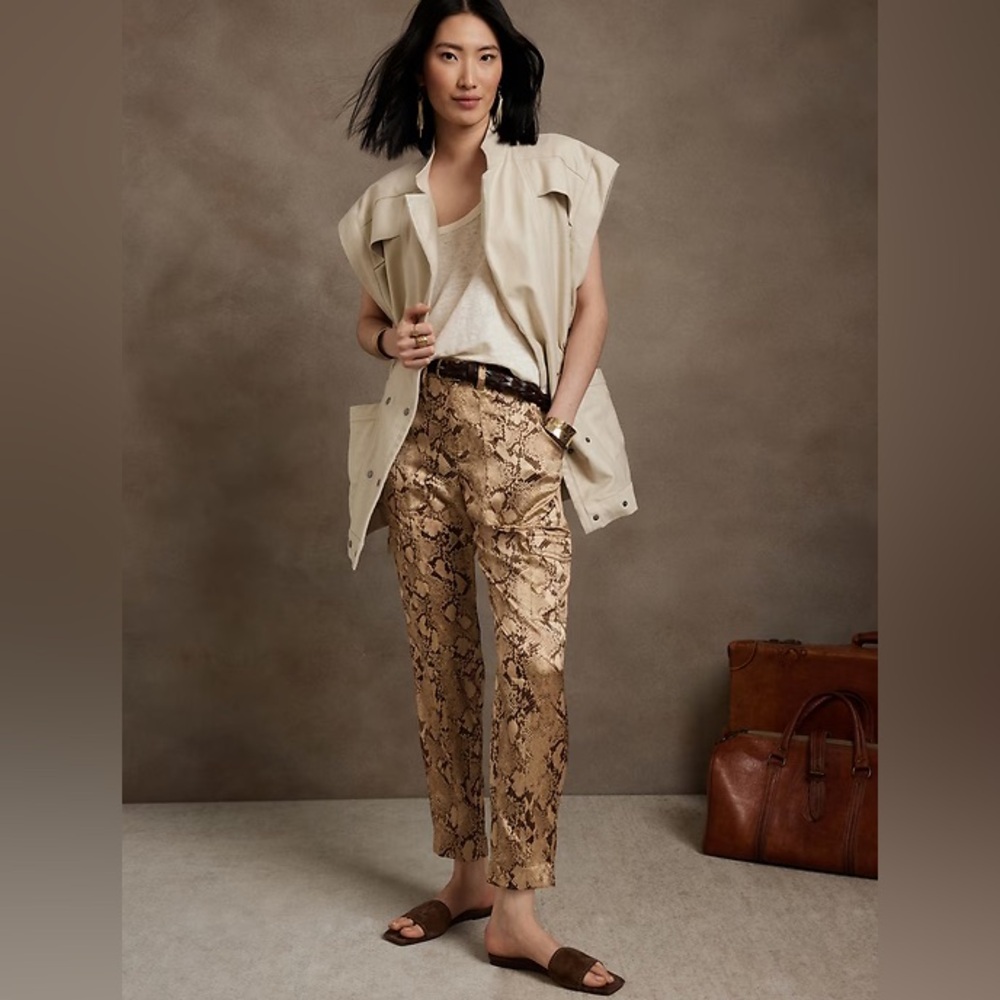 Banana Republic Allure Snake Print Silk Pants